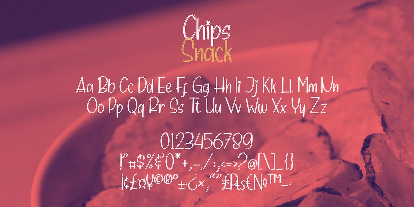 Пример шрифта Chips Snack #4